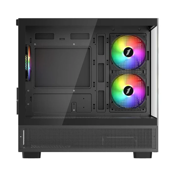 1ST PLAYER MIKU Mİ5 SİYAH 750W 80+ ATX 3.1 SILVER ARGB 6X12CM FAN TEMPERLİ CAM USB 3.0 M-ATX KASA - 2