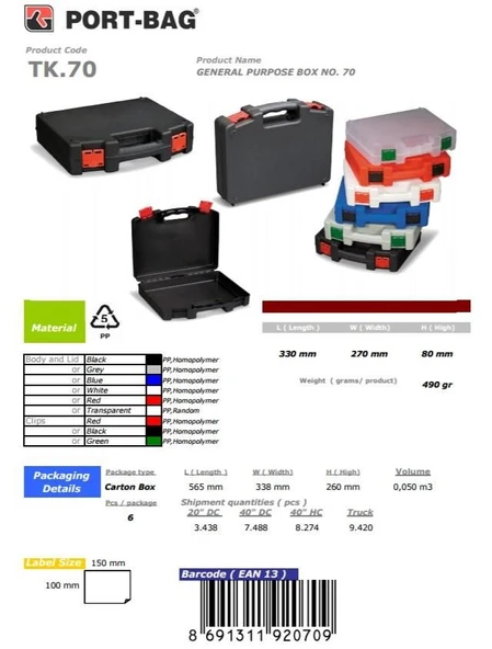 PortBag TK70 Çok Amaçlı El Aleti Çantası - 4