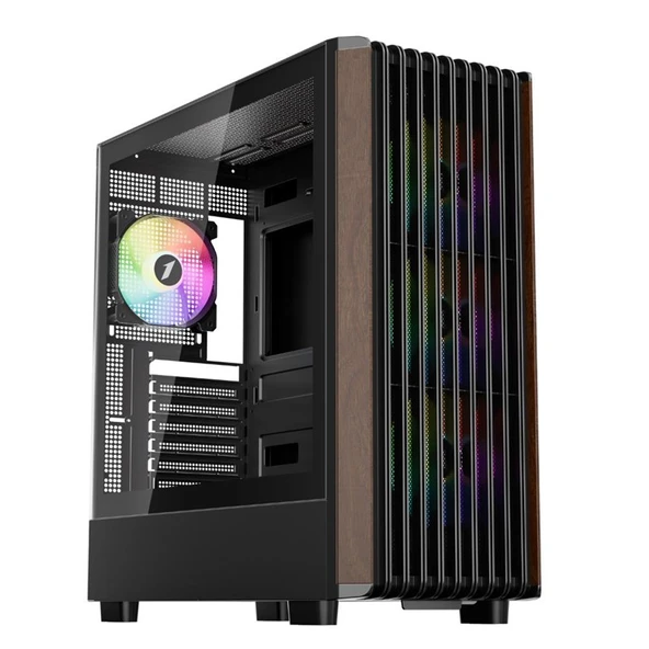 1ST PLAYER WD5 SİYAH 750W 80+ SILVER ATX 3.1 ARGB 4X12CM FAN TEMPERLİ CAM USB 3.0 ATX KASA