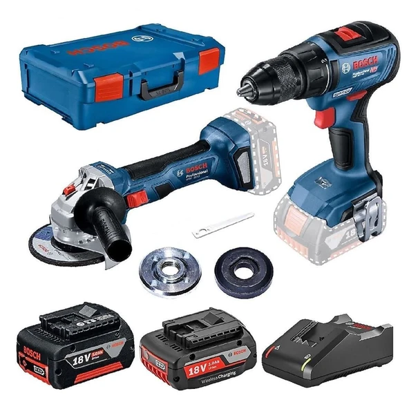 Bosch GWS 180-LI + GSR 18V-50 Akülü Taşlama ve Vidalama Matkap Seti - 2