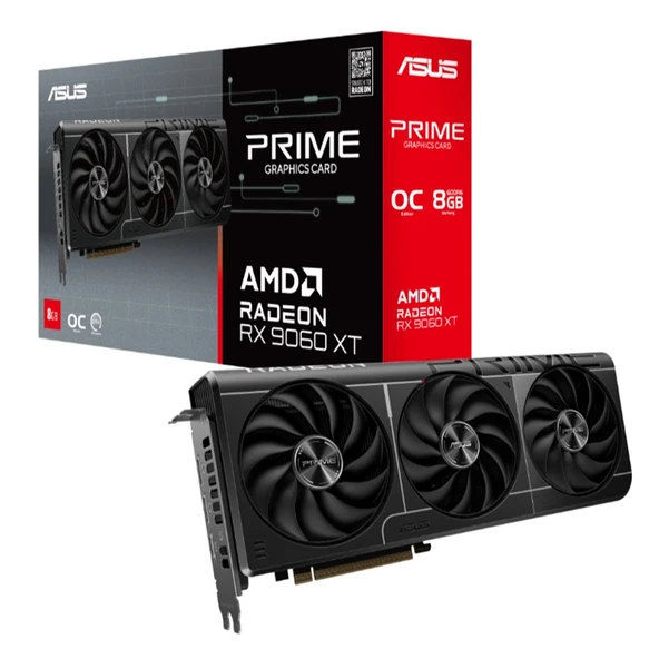 ASUS GEFORCE PRIME-RX9060XT-O8G 8GB GDDDR6 128BIT 1XHDMI 2XDP EKRAN KARTI ürün görseli 1
