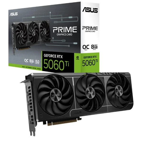 ASUS GEFORCE PRIME-RTX5060TI-O8G 8GB GDDR7 128BIT 1XHDMI 3XDP EKRAN KARTI ürün görseli 1