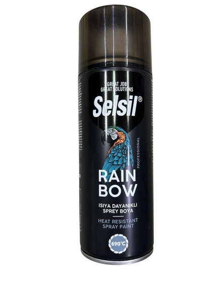 Selsil Rainbow Akrilik Sprey Boya 690 Derece Isıya Dayanıklı Siyah ürün görseli 1