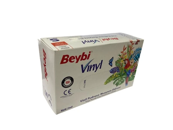 Beybi Vinyl S Vinil Pudrasız Muayene Eldiven 100'lük Kutu - 2