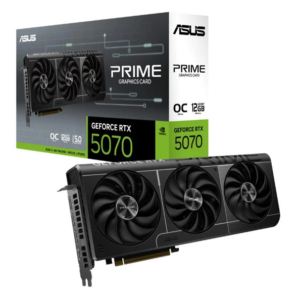 ASUS GEFORCE PRIME-RTX5070-O12G 12GB GDDR7 192BIT 1XHDMI 3XDP EKRAN KARTI ürün görseli 1