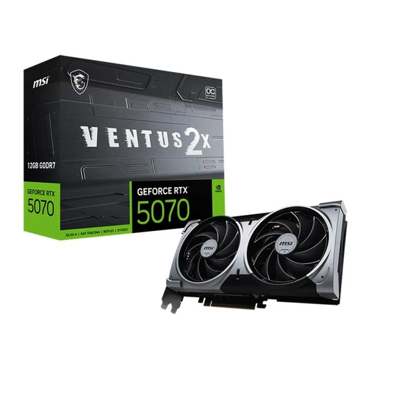 MSI GEFORCE RTX5070 12G VENTUS 2X OC 12GB GDDR7 192BIT 1XHDMI 3XDP EKRAN KARTI ürün görseli 1