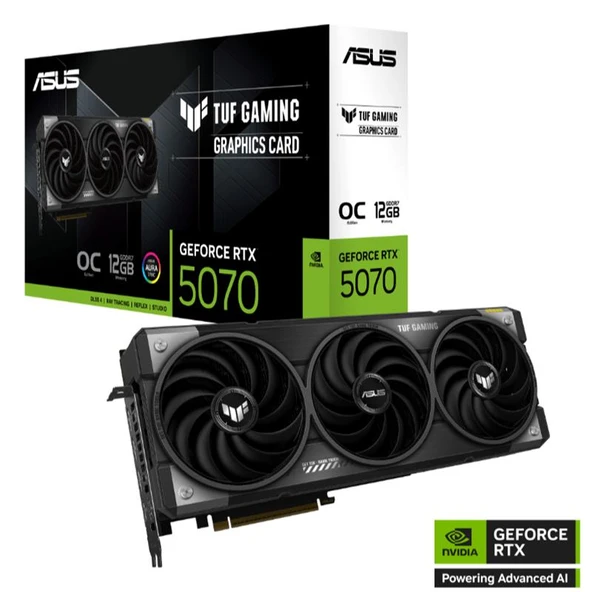 ASUS GEFORCE TUF-RTX5070-O12G-GAMING 12GB GDDR7 192BIT 2XHDMI 3XDP EKRAN KARTI ürün görseli 1