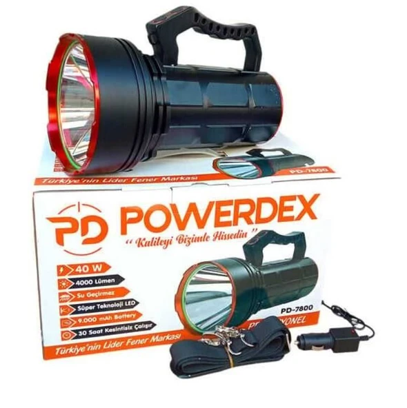 Ennalbur Powerdeks PD-7800 40 Şarjlı Güçlü El Feneri 40 Watt - 4