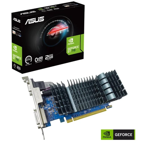 ASUS GEFORCE GT710-SL-2GD5-BRK-EVO 2GB DDR5 64BIT 1XVGA 1XHDMI 1XDVI EKRAN KARTI ürün görseli 1