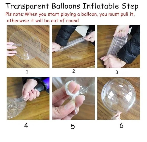 Kırmızı Simli Yuvarlak Şeffaf Balon 24 İnç - Resim 3