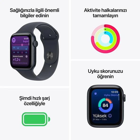 Apple Watch SE 3 GPS 44mm Yıldız Işığı Alüminyum Kasa ve Yıldız Işığı Spor Kordon - M/L - 7