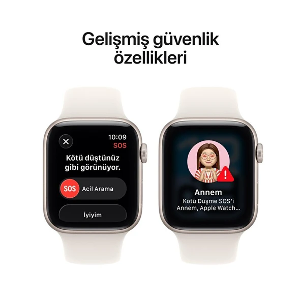 Apple Watch SE 3 GPS 44mm Yıldız Işığı Alüminyum Kasa ve Yıldız Işığı Spor Kordon - M/L - 2