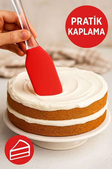 4’Lü Pratik Silikon Mutfak Seti – Karıştırma, Yağlama, Servis ve Krema Kaplama - 5