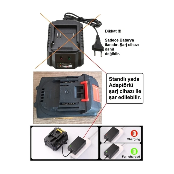 Power Black Şarjlı Matkap, Kırıcı, Taşlama, İspiral, Budama, Testere, Somun Sıkma Bataryası 10 Pili - 4