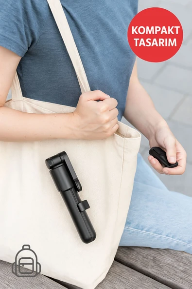 Işıklı Bluetooth Selfie Çubuğu Tripod | Uzaktan Kumandalı Vlog & Canlı Yayın Standı - 7