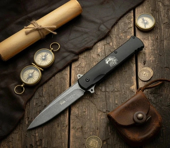 AlsepeteAvm  S-2197-D Kartal Kafası Desenli Yunus Auto Kamp Çakısı ürün görseli