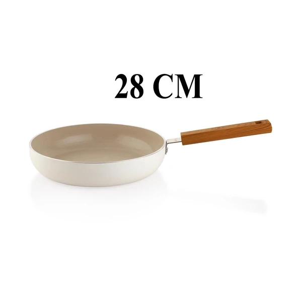Schafer Ceramoni Seramik Tava 28 Cm Cam Kapaklı -Krem - 2