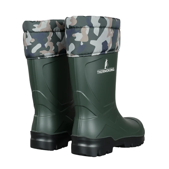 Konçlu PU Kısa Avcı Çizmesi - Su Geçirmez - Kaymaz Taban - Thermoking - Balıkçı Çiftçi Çizme - Resim 4