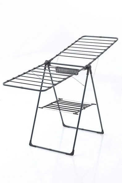 Devecioğlu Harbinger MM016 ALENDA (Siyah) Kalın Borulu Çamaşır Kurutma Askılığı - 2