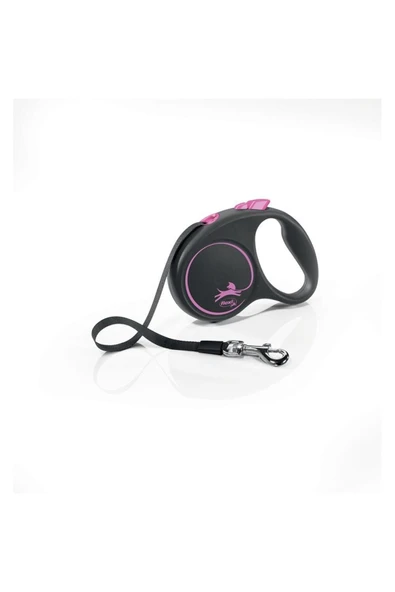 Black Desing 5mt Şerit Köpek Gezdirme Pembe Small - 1