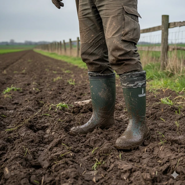 Konçlu PU Kısa Avcı Çizmesi - Su Geçirmez - Kaymaz Taban - Thermoking - Balıkçı Çiftçi Çizme - Resim 7