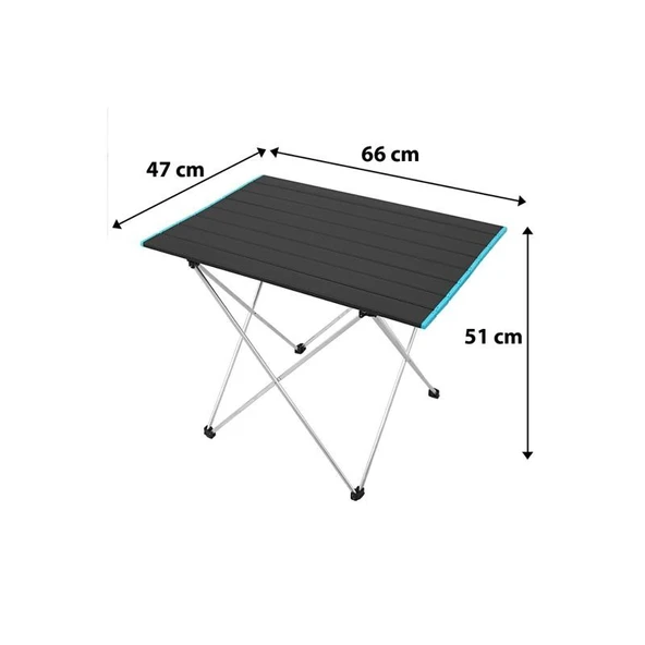 HABITAT KATLANABİLİR ALÜMİNYUM KÜÇÜK BOY KAMP VE PİKNİK MASASI - Resim 4