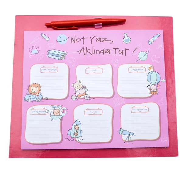 NotYaz 23x27 60 Yaprak Kalemli Bloknot Mousepad Haftalık Planlayıcı  AKLINDA TUT (KBM-3327) - 1