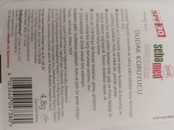 Sebamed Dudak Koruyucu Stick 30 SPF 4,8 gr - Resim 3