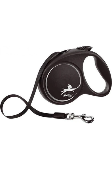 Black Design Şerit Otomatik Köpek Gezdirme Tasması Siyah Medium 5 Mt - 235-120002S - Petshopun - 1