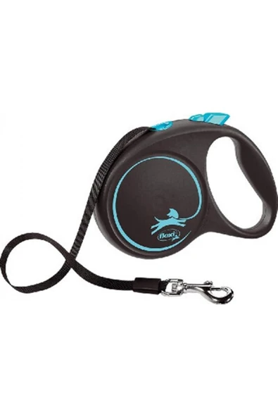 Black Design 5M Şerit L Mavi Otomatik Köpek Gezdirme Tasması - 1
