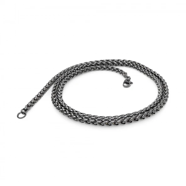 Siyah Renk Çelik Kolye 4Mm 3183CEK016 - Resim 2