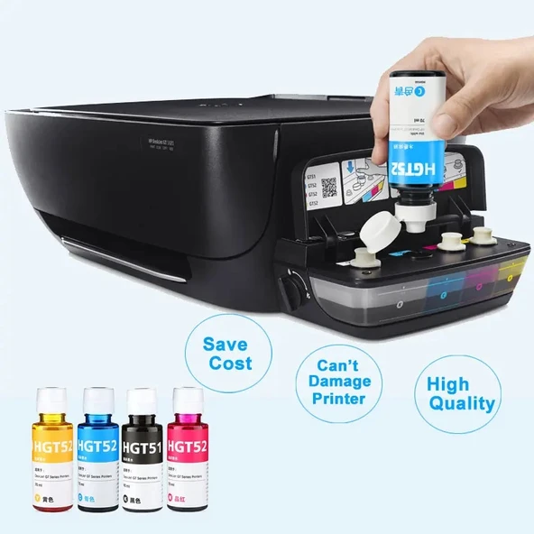 Asyaink HP Ink Tank 410 / 415 / 416 Uyumlu GT51/GT52 Muadil Mürekkep Seti - 3