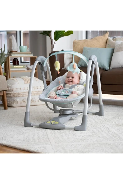 Ingenuity Swing And Go Gri Taşınabilir Salıncak-Ana Kucağı - Resim 5