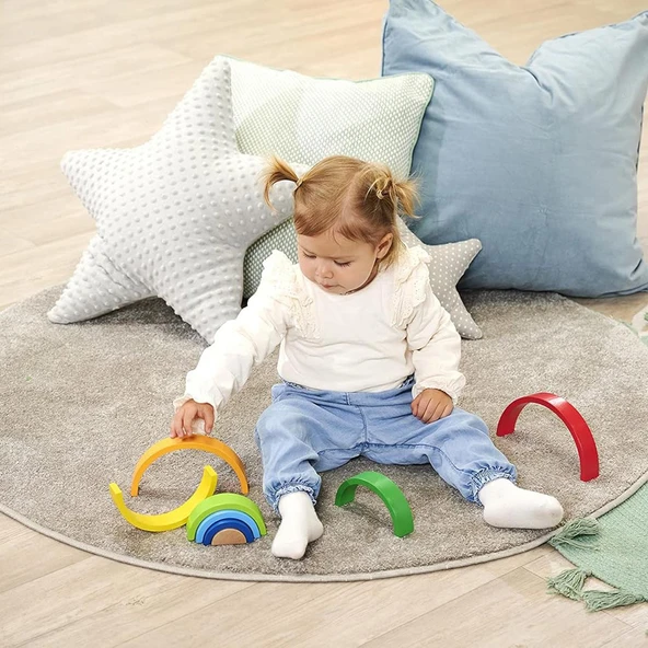 Simba Eichhorn Waldorf 8 li Ahşap Gökkuşağı Oyuncağı - 4