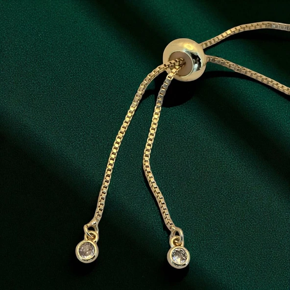 Doğum Ayına Özel Zincirli 14 Ayar Altın Plakalı Taç Figürlü Mavi Taş Desenli Hediye Bileklik-466 - Resim 7