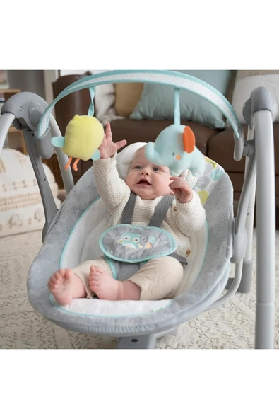 Ingenuity Swing And Go Gri Taşınabilir Salıncak-Ana Kucağı - Resim 2