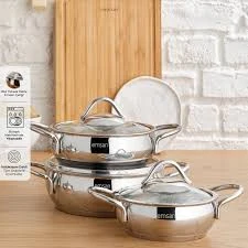 Emsan Cemre İndüksiyon Tabanlı 6 Parça Çelik Sahan Seti - Resim 3