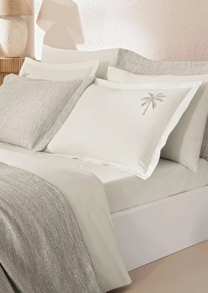 Özdilek Tropical Dream Çift Kişilik Yatak Örtülü Nevresim Takımı Gri - 2