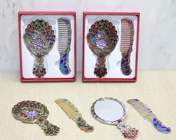 Tavuskuşu Ayna Ve Tarak Seti Küçük Boy Alk4987 ürün görseli