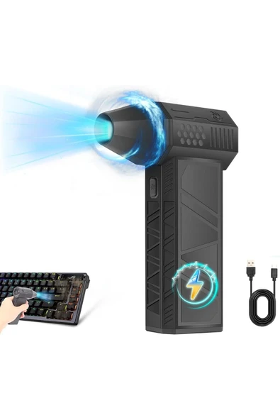 Araç Ev ve Elektronik Temizliği İçin Güçlü Şarjlı Hava Üfleme Makinesi 130.000 RPM Turbo Fan Blower - 7