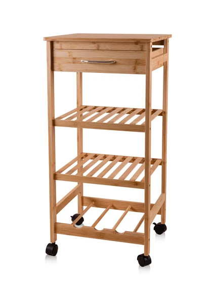 The Mia Bambu Tekerlekli 4 Katlı Düzenleyici Dolap Raf 83x40x37 Cm ürün görseli