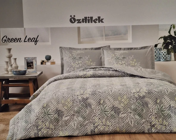 Özdilek Green Leaf Çift Kişilik Kapitone Nevresim Takımı