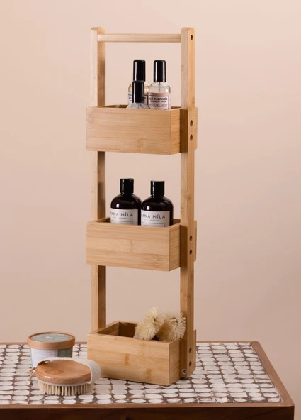 The Mia Bambu 3 Katlı Düzenleyici Raf 65x20x13 Cm - Resim 2