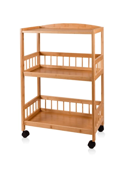 The Mia Bambu Tekerlekli 3 Katlı Düzenleyici Dolap Raf 80x53x30 Cm ürün görseli
