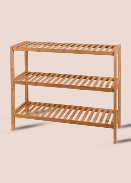 The Mia Bambu 3 Katlı Düzenleyici Dolap Raf Ayakkabılık 70x59x26 Cm - Resim 5