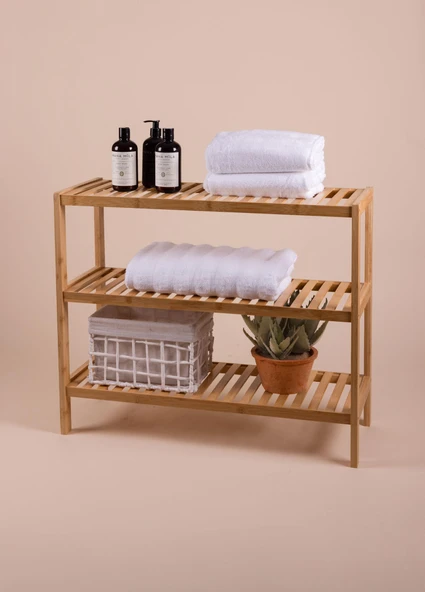 The Mia Bambu 3 Katlı Düzenleyici Dolap Raf Ayakkabılık 70x59x26 Cm - Resim 3