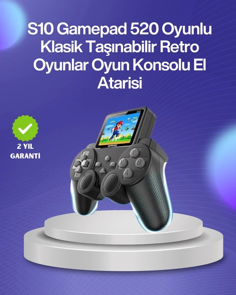 Çocuklar ve Yetişkinler İçin Uygun 500 Oyunlu Taşınabilir Mini Retro El Konsolu, - 1