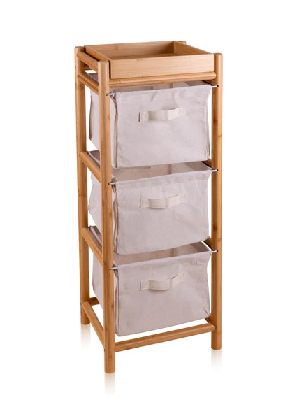 The Mia Bambu 3 Bez Çekmeceli Düzenleyici Dolap Raf 90x35x30 Cm ürün görseli