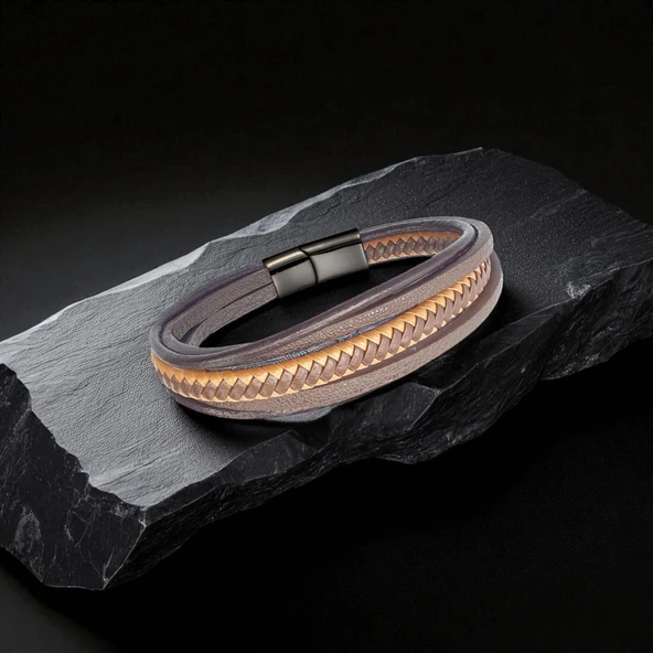 Taba Kahve Çoklu Deri Bileklik 31833B2D8