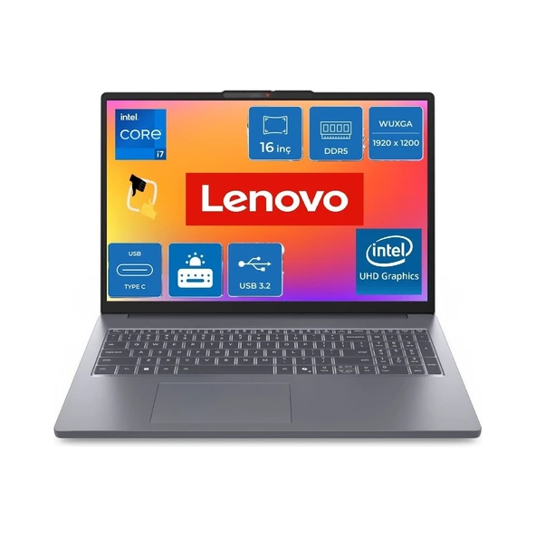 Ideapad Slim 3 16IRH10 Intel Core I7 13620H 16GB 1tb SSD Freedos 16" Fhd Taşınabilir Bilgisayar 83K2001VTR Snertech Çanta Hediye - Resim 2